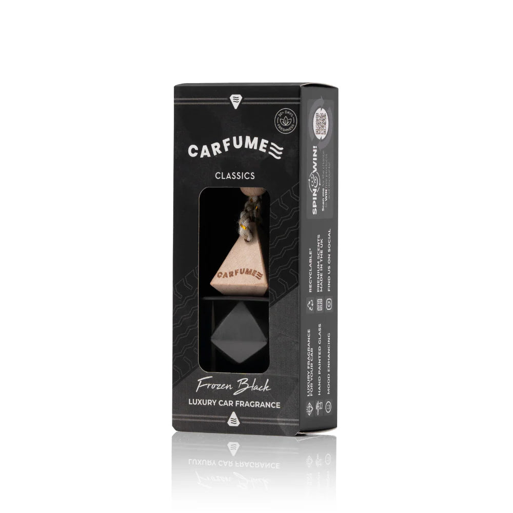 Carfume Classics luxury car fragrance packaging on a white background