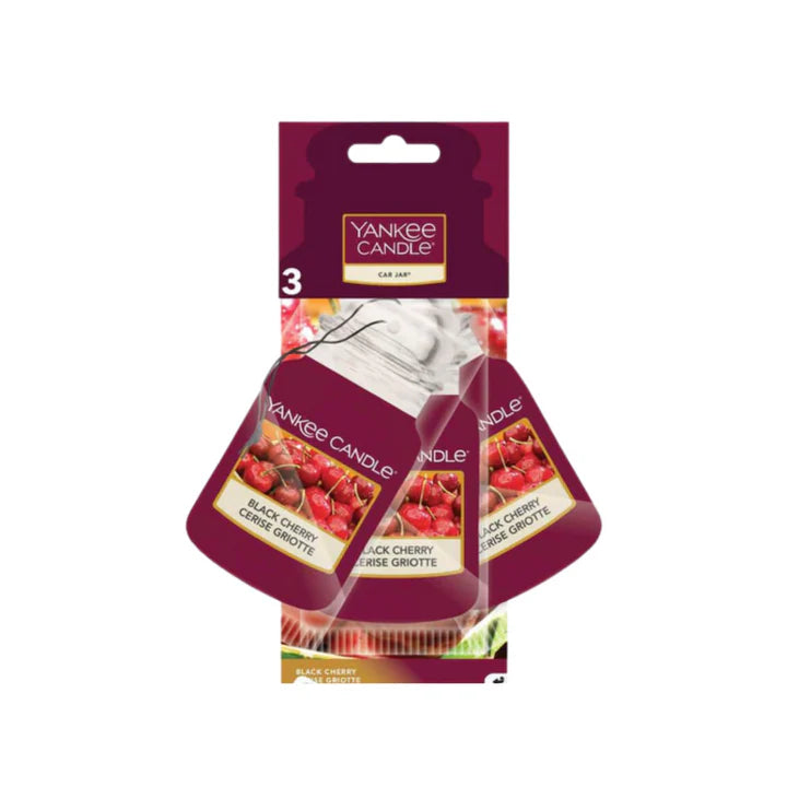 3x Yankee Candle Black Cherry Car Air Freshener Cards