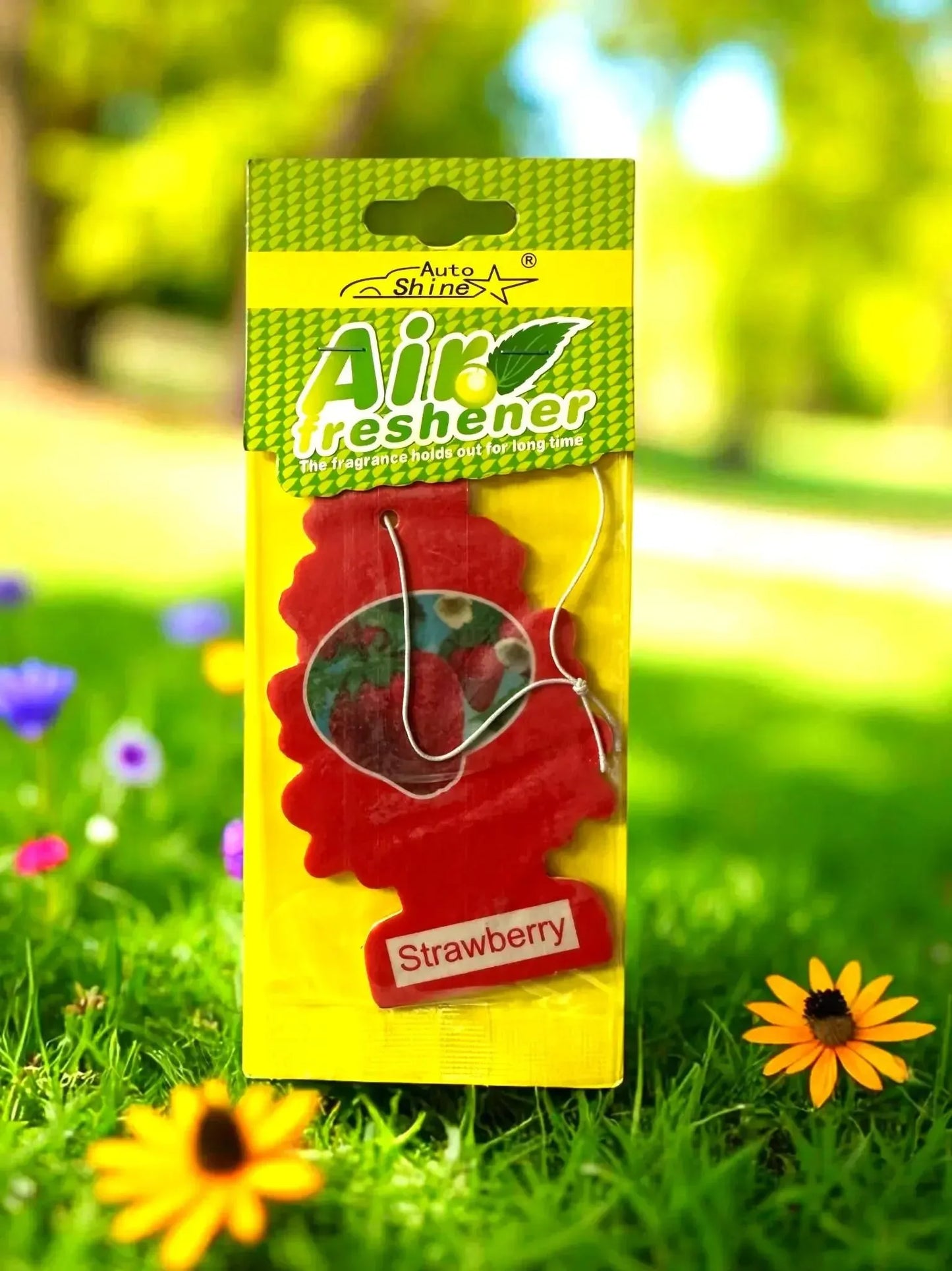 Strawberry Flavour - Pine Tree Car Air Freshener Card MotorMist - Ride With Beauty