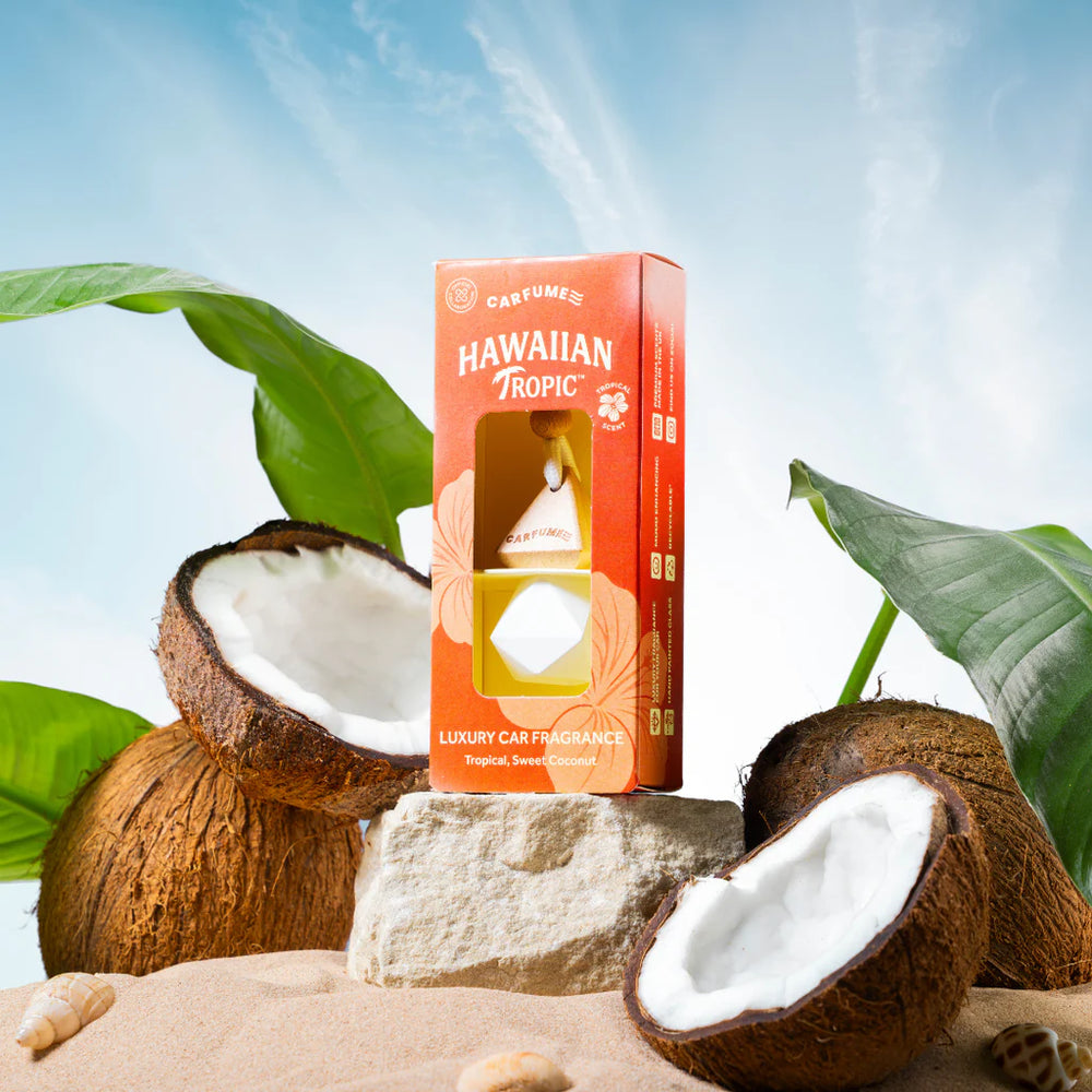 Carfume Hawaiian Tropic Luxury Hanging Car Diffuser Coconut Scent