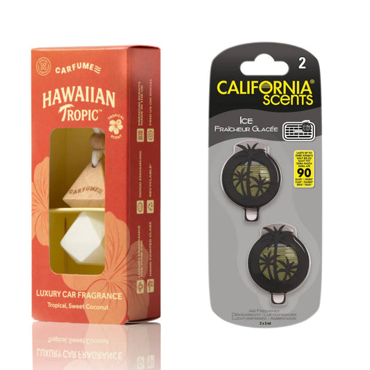 Hawaiian Tropic x California Scents Ice – Car Air Freshener Bundle 🌴❄️