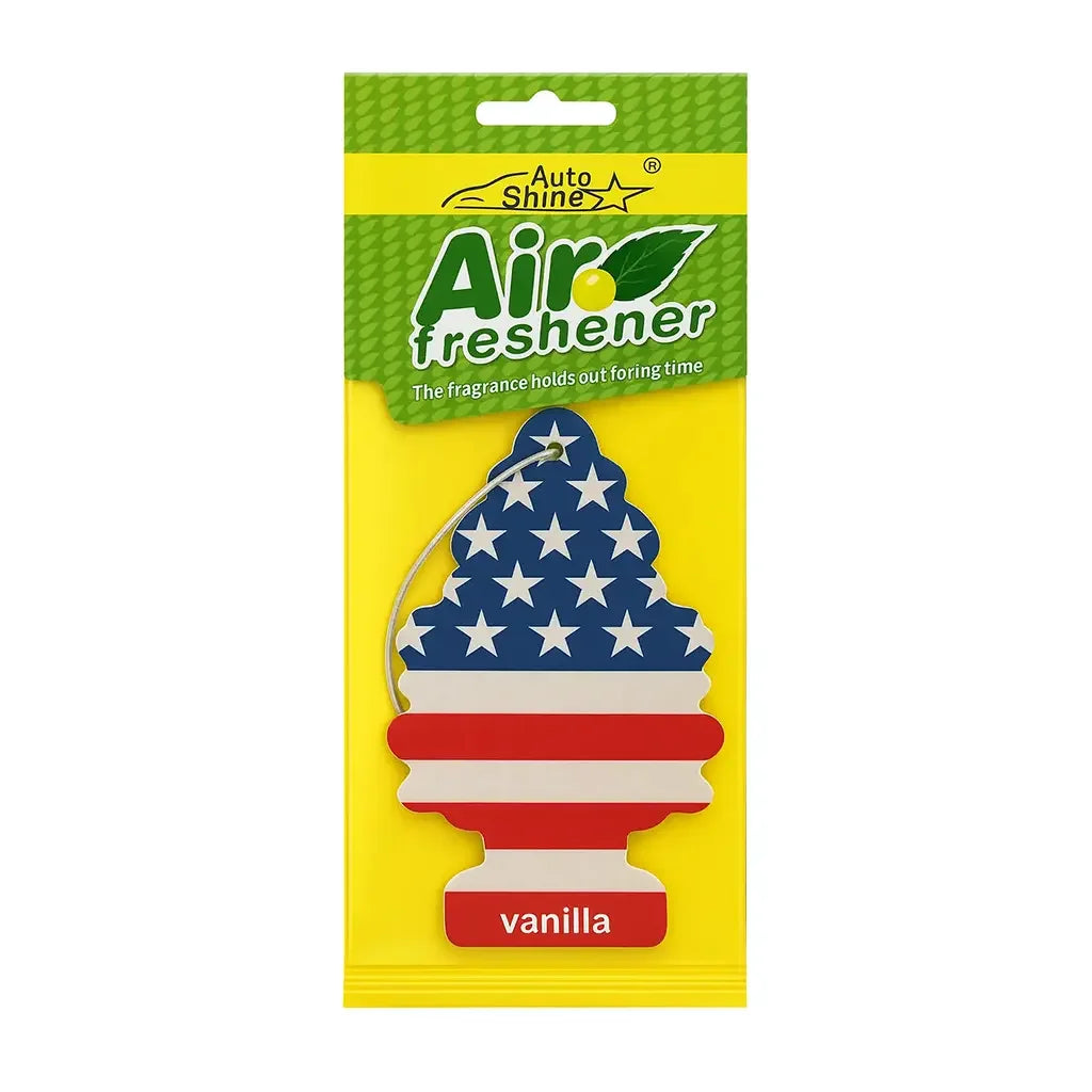 American flag Vanilla - Pine Tree Car Air Freshener Card